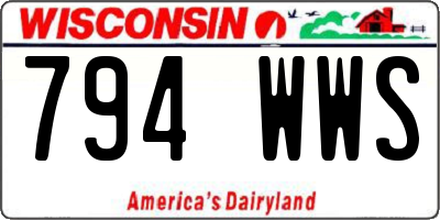 WI license plate 794WWS