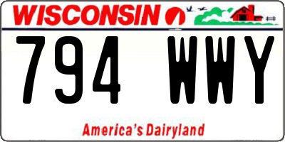 WI license plate 794WWY