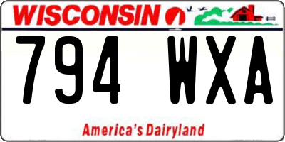 WI license plate 794WXA