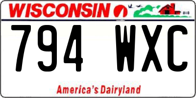 WI license plate 794WXC