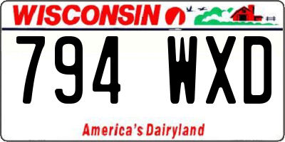 WI license plate 794WXD