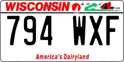 WI license plate 794WXF
