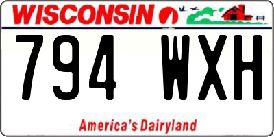 WI license plate 794WXH