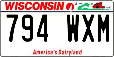 WI license plate 794WXM