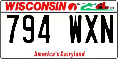 WI license plate 794WXN