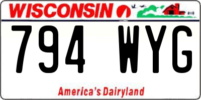 WI license plate 794WYG