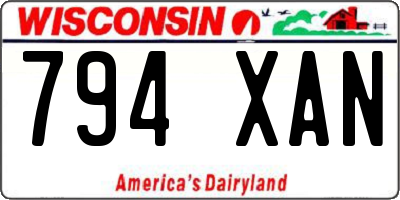 WI license plate 794XAN