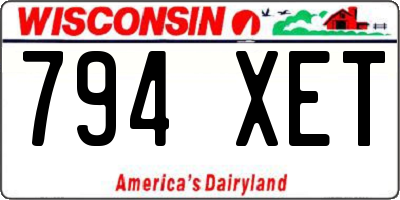 WI license plate 794XET