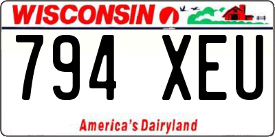WI license plate 794XEU