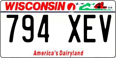 WI license plate 794XEV