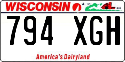WI license plate 794XGH