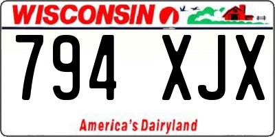 WI license plate 794XJX