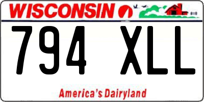 WI license plate 794XLL