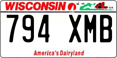WI license plate 794XMB