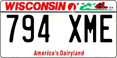 WI license plate 794XME
