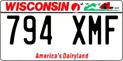 WI license plate 794XMF