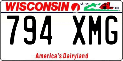 WI license plate 794XMG