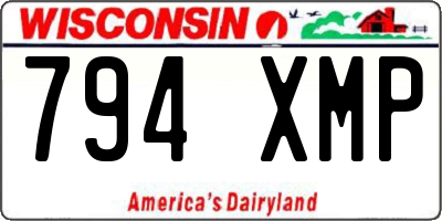 WI license plate 794XMP