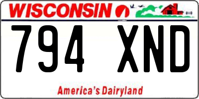 WI license plate 794XND