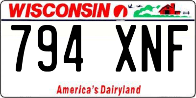 WI license plate 794XNF