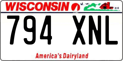 WI license plate 794XNL