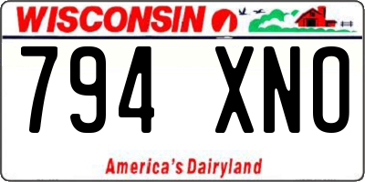 WI license plate 794XNO