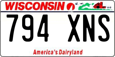 WI license plate 794XNS