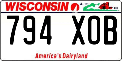 WI license plate 794XOB