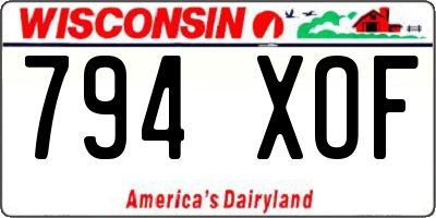 WI license plate 794XOF