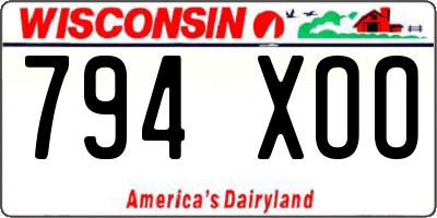 WI license plate 794XOO