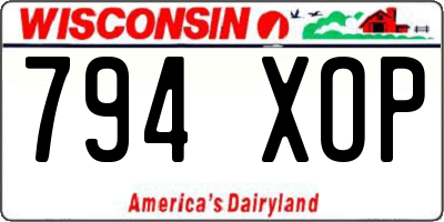 WI license plate 794XOP