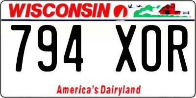 WI license plate 794XOR