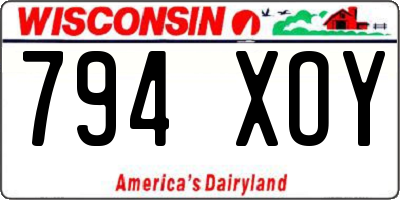 WI license plate 794XOY