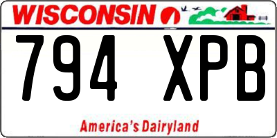 WI license plate 794XPB