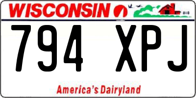 WI license plate 794XPJ