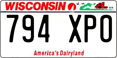 WI license plate 794XPO