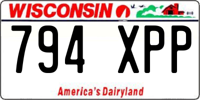 WI license plate 794XPP