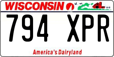 WI license plate 794XPR