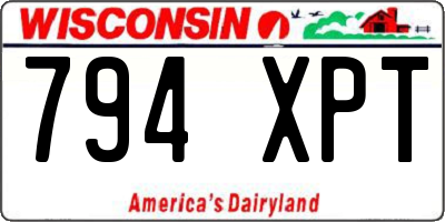 WI license plate 794XPT