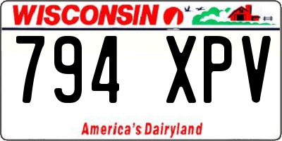 WI license plate 794XPV