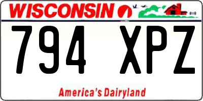 WI license plate 794XPZ
