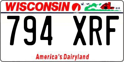 WI license plate 794XRF