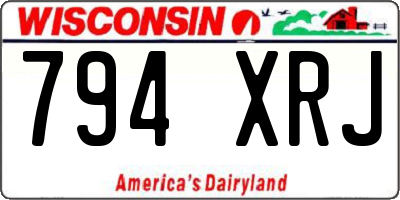 WI license plate 794XRJ