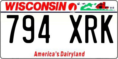 WI license plate 794XRK