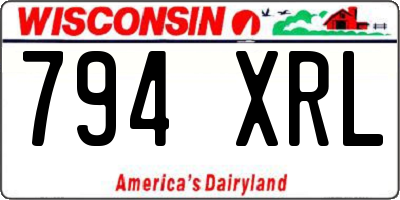 WI license plate 794XRL