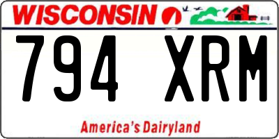 WI license plate 794XRM