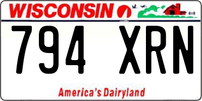 WI license plate 794XRN