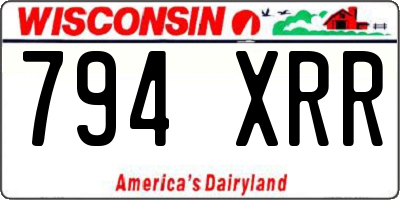 WI license plate 794XRR