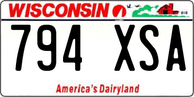 WI license plate 794XSA