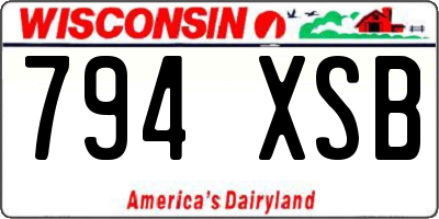 WI license plate 794XSB